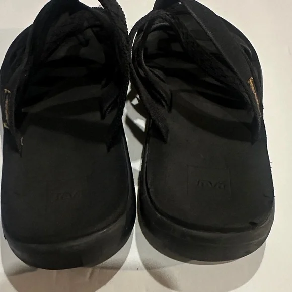 Teva Classic Black Strappy thong Sandals slip ons FB1121J lightweight minimalist - Picture 8 of 10